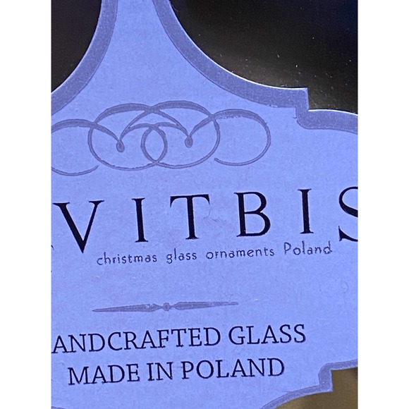 Set of Nine (9), Vitbis Glass Christmas Ornaments 3 in. round, New In Box. - Picture 3 of 11